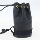 Salvatore Ferragamo Backpack Leather Navy Gold Auth ka976-3
