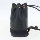 Salvatore Ferragamo Backpack Leather Navy Gold Auth ka976-4