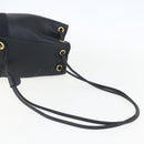 Salvatore Ferragamo Backpack Leather Navy Gold Auth ka976-7