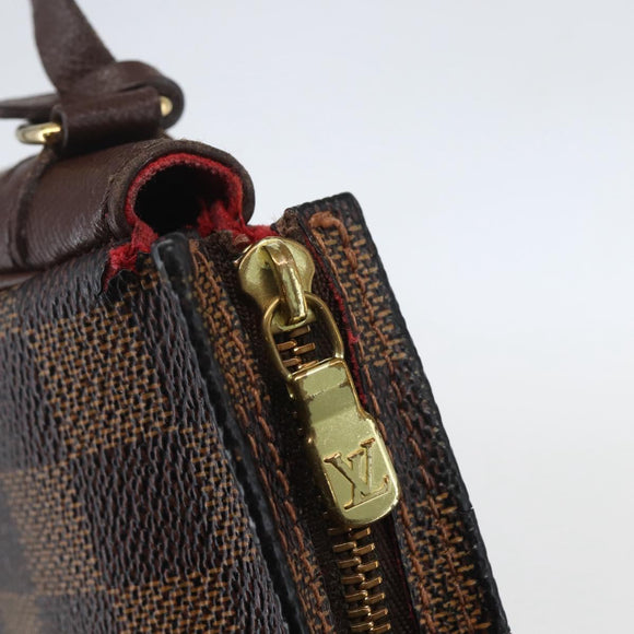 LOUIS VUITTON Damier Ebene Trousse Make-up-Täschchen N51982 LV Auth ka981
