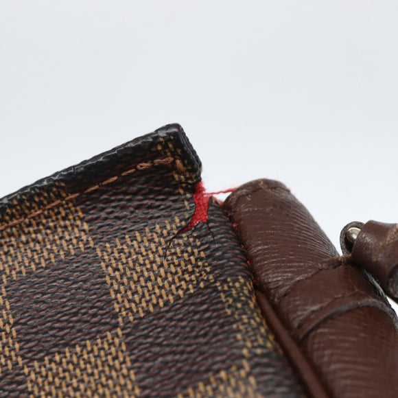 LOUIS VUITTON Damier Ebene Trousse Make-up-Täschchen N51982 LV Auth ka981