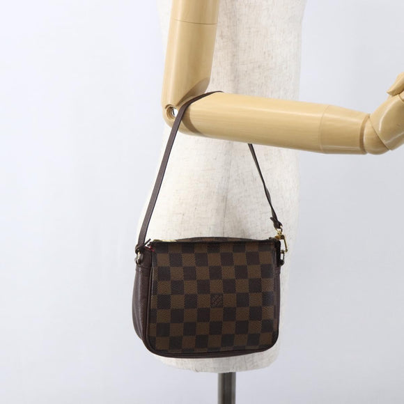 LOUIS VUITTON Damier Ebene Trousse Make-up-Täschchen N51982 LV Auth ka981