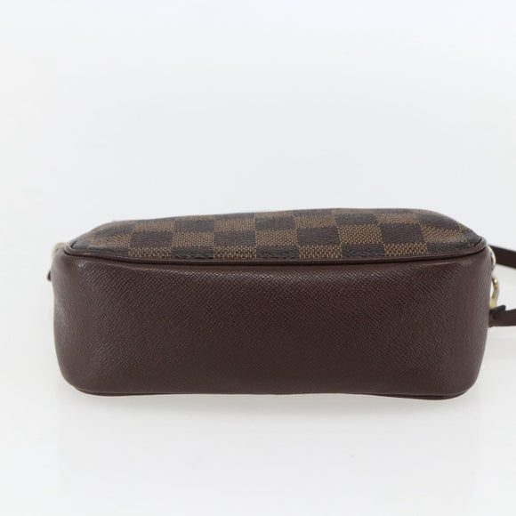 LOUIS VUITTON Damier Ebene Trousse Make-up-Täschchen N51982 LV Auth ka981