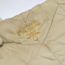 PRADA Hand Bag Nylon 2way Beige Gold Auth ka990-18