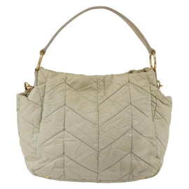 PRADA Hand Bag Nylon 2way Beige Gold Auth ka990 - 0