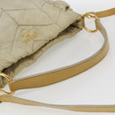 PRADA Hand Bag Nylon 2way Beige Gold Auth ka990-7