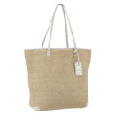 FENDI Tote Bag Raffia Beige Auth ka991-1