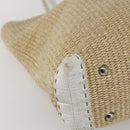FENDI Tote Bag Raffia Beige Auth ka991-11