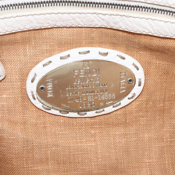 FENDI Tote Bag Raffia Beige Auth ka991