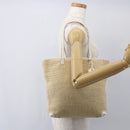 FENDI Tote Bag Raffia Beige Auth ka991-22