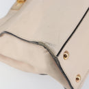FENDI Hand Bag Leather Beige Gold Auth ka992-15