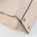 FENDI Hand Bag Leather Beige Gold Auth ka992-17
