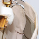 FENDI Hand Bag Leather Beige Gold Auth ka992-20