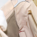 FENDI Hand Bag Leather Beige Gold Auth ka992-21
