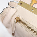 FENDI Hand Bag Leather Beige Gold Auth ka992-22