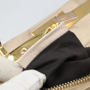 FENDI Hand Bag Leather Beige Gold Auth ka992-12