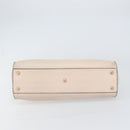 FENDI Hand Bag Leather Beige Gold Auth ka992-5