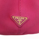 PRADA Canapa PM Hand Bag Canvas 2way Pink Gold Auth ka996-16