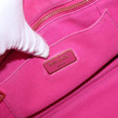 PRADA Canapa PM Hand Bag Canvas 2way Pink Gold Auth ka996-17