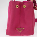 PRADA Canapa PM Hand Bag Canvas 2way Pink Gold Auth ka996-5