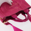 PRADA Canapa PM Hand Bag Canvas 2way Pink Gold Auth ka996-6