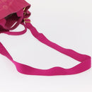 PRADA Canapa PM Hand Bag Canvas 2way Pink Gold Auth ka996-9