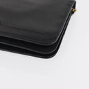 Christian Dior Chain Shoulder Bag Leather Black Gold Auth ka999-11