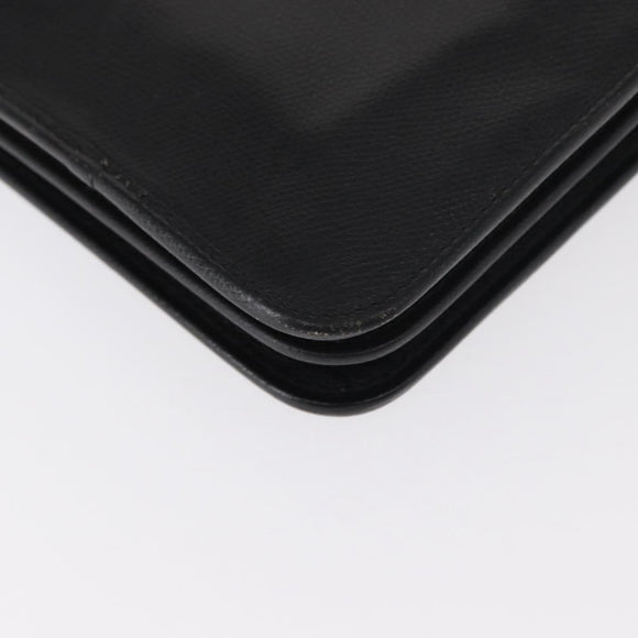 Christian Dior Chain Shoulder Bag Leather Black Gold Auth ka999