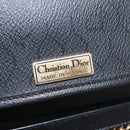 Christian Dior Chain Shoulder Bag Leather Black Gold Auth ka999-17
