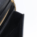 Christian Dior Chain Shoulder Bag Leather Black Gold Auth ka999-18