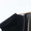 Christian Dior Chain Shoulder Bag Leather Black Gold Auth ka999-20
