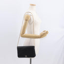 Christian Dior Chain Shoulder Bag Leather Black Gold Auth ka999-21