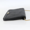 Christian Dior Chain Shoulder Bag Leather Black Gold Auth ka999-5