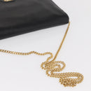Christian Dior Chain Shoulder Bag Leather Black Gold Auth ka999-7