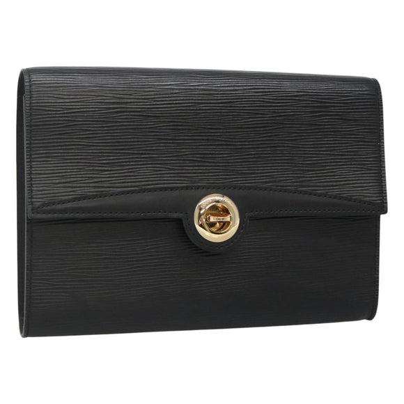 LOUIS VUITTON Epi Pochette Arche Shoulder Bag Black Noir M52572 LV Auth KD014