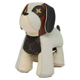 LOUIS VUITTON Monogram Dudu Oscar Stuffed dog White Black GI0251 LV Auth KD038SM