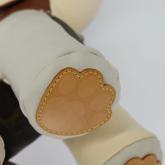LOUIS VUITTON Monogram Dudu Oscar Stuffed dog White Black GI0251 LV Auth KD038A