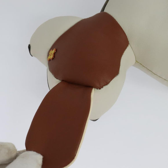 LOUIS VUITTON Monogram Dudu Oscar Stuffed dog White Black GI0251 LV Auth KD038A