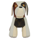 LOUIS VUITTON Monogram Dudu Oscar Stuffed dog White Black GI0251 LV Auth KD038SM-13