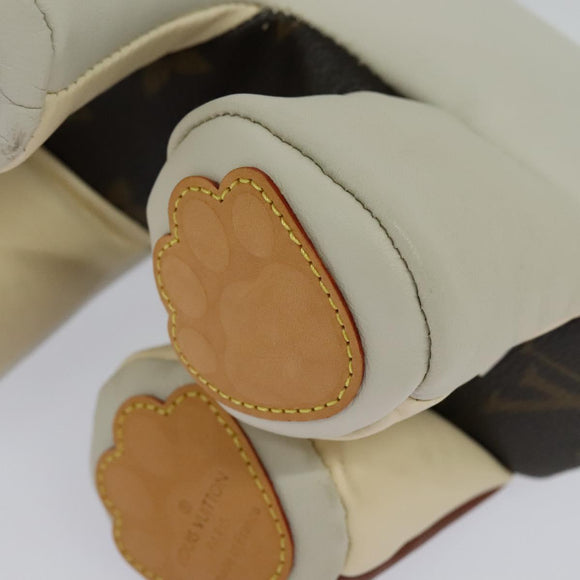 LOUIS VUITTON Monogram Dudu Oscar Stuffed dog White Black GI0251 LV Auth KD038A