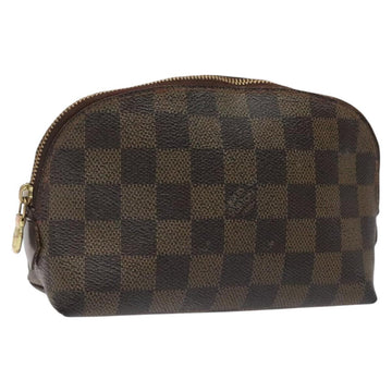 LOUIS VUITTON Damier Ebene Pochette Cosmetic PM Pouch N47516 LV Auth KD039