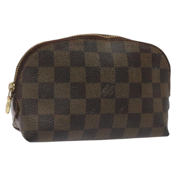LOUIS VUITTON Damier Ebene Pochette Cosmetic PM Pouch N47516 LV Auth KD039