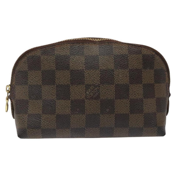 LOUIS VUITTON Damier Ebene Pochette Cosmetic PM Pouch N47516 LV Auth KD039