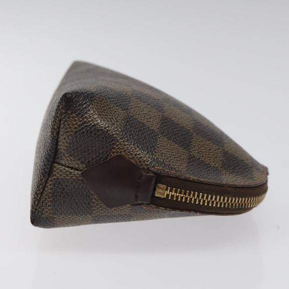 LOUIS VUITTON Damier Ebene Pochette Cosmetic PM Pouch N47516 LV Auth KD039