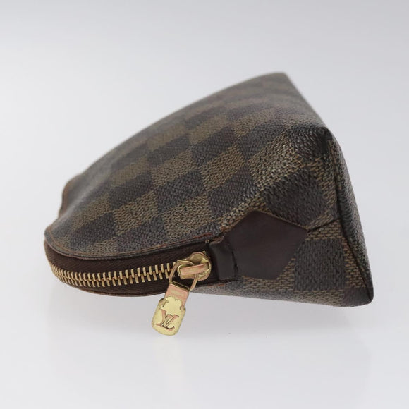 LOUIS VUITTON Damier Ebene Pochette Cosmetic PM Pouch N47516 LV Auth KD039