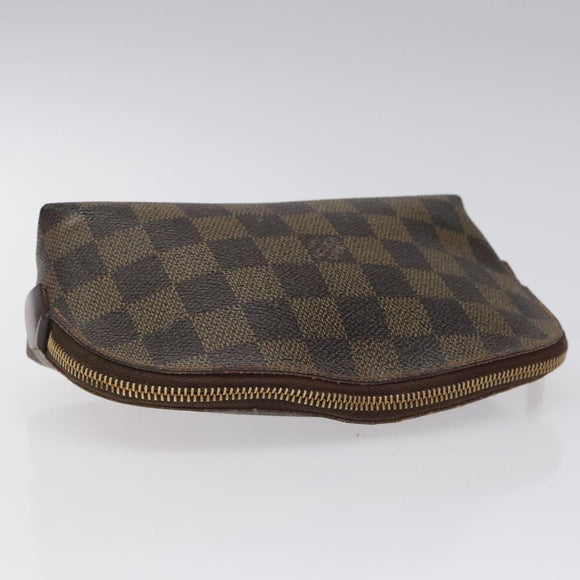 LOUIS VUITTON Damier Ebene Pochette Cosmetic PM Pouch N47516 LV Auth KD039
