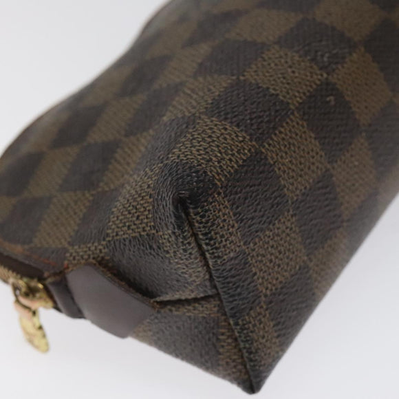 LOUIS VUITTON Damier Ebene Pochette Cosmetic PM Pouch N47516 LV Auth KD039