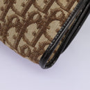 Christian Dior Trotter Canvas Chain Shoulder Bag Brown Gold Auth KD045-17