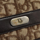 Christian Dior Trotter Canvas Chain Shoulder Bag Brown Gold Auth KD045-9
