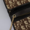 Christian Dior Trotter Canvas Chain Shoulder Bag Brown Gold Auth KD045-19